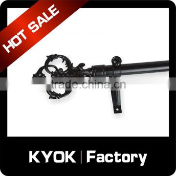 KYOK black color iron curtain finials ,modern design metal curtain finials,black color curtain finials with competitive price