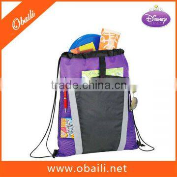 Drawstring backpack with front open pocket
