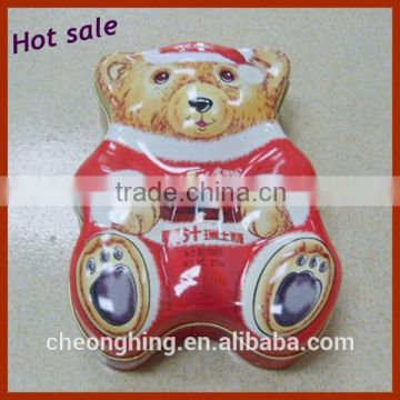 High quality tin funnels bear-shaped tin Xmas gift tin