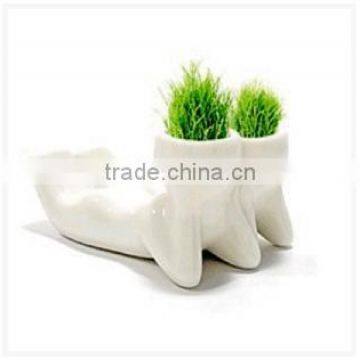 Boy Grass Head Ceramic Porcelain Planter ,Grass Head Ceramic Porcelain Planter ,Grass Head Ceramic Porcelain Planter photo-3