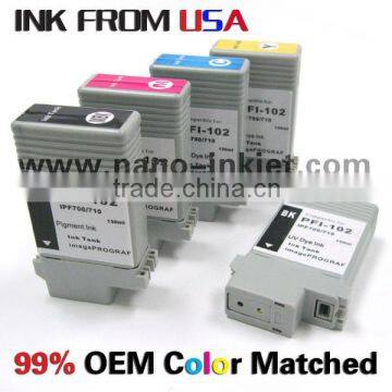 pfi-102 ink cartridge for Canon iPF500/510/600/605/610/700/710/720/650/655/750