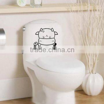 Angry cow toilet sticker