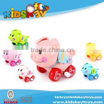 2015 new product wind up plastic toy pig wind up toy small wind up motors