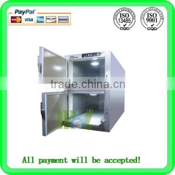 MSLMR02 - Cheap two body stainless steel mortuary refrigerator with Danfoss compressor