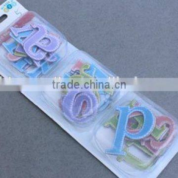 Eco-friendly non-toxic alphabet letter glitter chipboard sticker for home decor