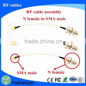 RF Cable Assembly With 100MM RG316 Cable With SMA Male to N Female