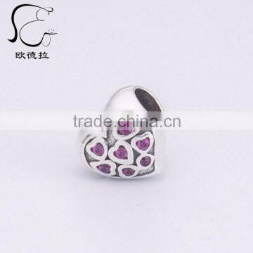 eart heart shaped 25 925 ilver silver charms beads