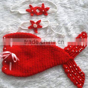 Wholesale Fashion Costume Crochet Mermaid Tail Newborn Photo Props photo-4