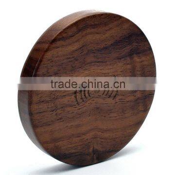 Bamboo Wood Qi Wireless Charger Mini Qi Charging Pad for Smartphones