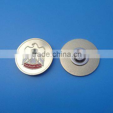 UAE National Day Round Recessed Logo with Enamel Falcon Metal Badge