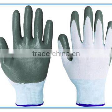 Grey Nitrile Coated 13G nylon Gloves for petroleum