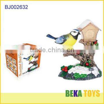 Christmas yellow bird indoor decoration sound activated bird music toy