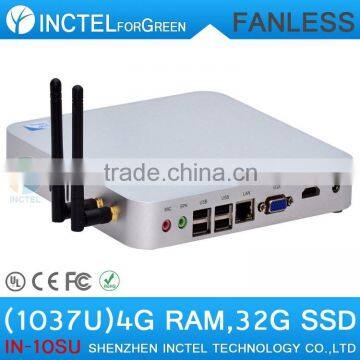Fanless computers quiet and very silent with no fans with 29MM extreme ultra thin chassis Intel Celeron dual core 1037U 1.8GHz