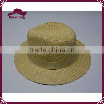 100% Paper Plaid Straw Hat Straw Panama Hat photo-5