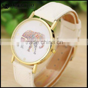 Wentou Fashion Elephant Pattern Quartz Dial Lady Watch