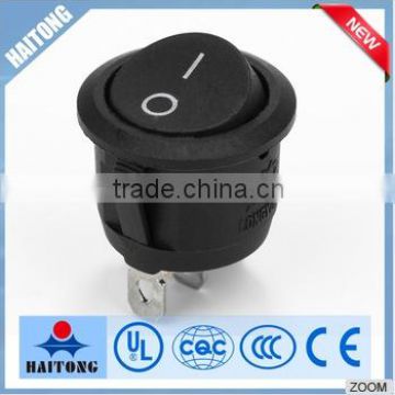 china supplier 3 pin black cover round rocker switch t85