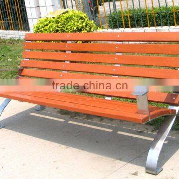 Outdoor metal and wooden street furniture bench