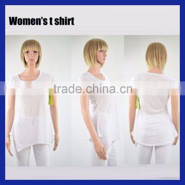 Women's White Fitness 100% Polyester t Shirt