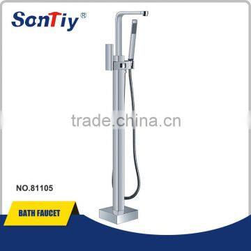 High quality brass chrome plated fashion floor stand bathroom faucet 81105