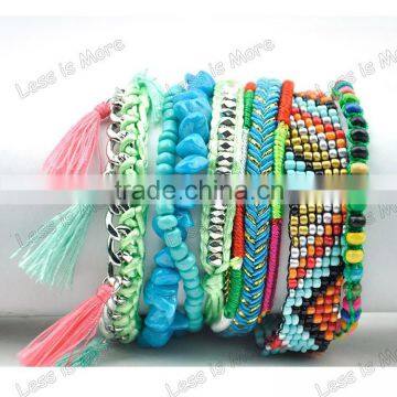 Turquoise Woven Bracelet Bangle Pearl Bracelet for Weave