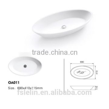 LELIN pure acrylic solid surface art basin & quartz stone bathroom vanity LOA-011