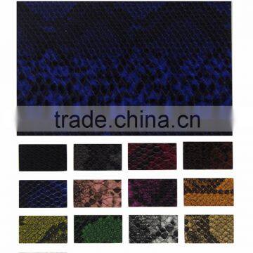 Embossed faux snake skin leather for bags, shoes, luggage and etc.