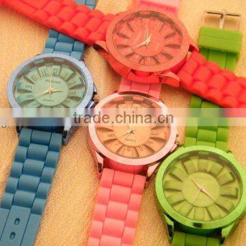 2013 fashion rainbow rubber strap watches men watch