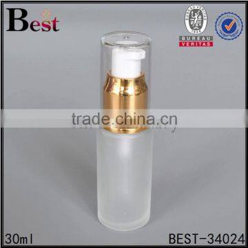 30ml frosted glass bottle gold pump glass bottle