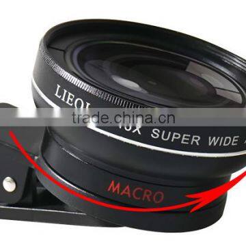 Good Price Phone camera accessory clip mobile phone lens 2set 1 lens set macro wide angle lens for Samsung iphone