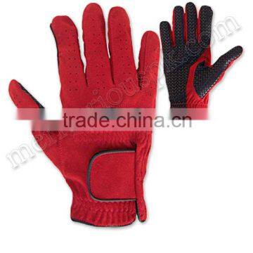 Red Black Leather Golf Gloves