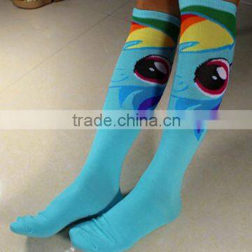 2014 Fashion Wholesale Big Eye Cartoon Long Sock For Girl