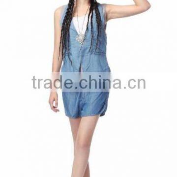 Fancy sleeveless ladies cotton denim jackets (JX011)