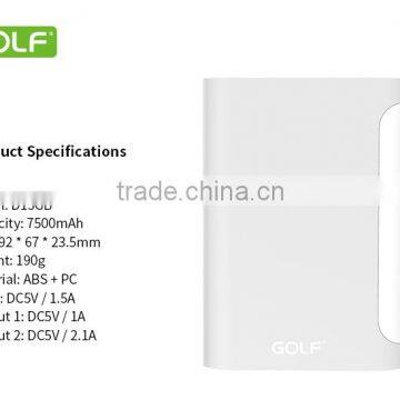 factory price golf powerbank 7500mah OEM welcome