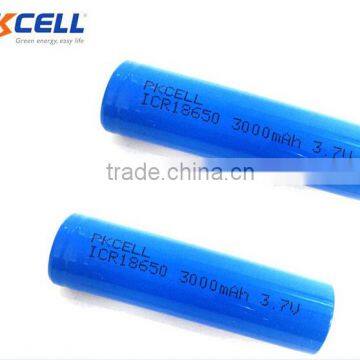 3.7V cylinder ICR18650 3000mah lithium-ion battery industrial pack