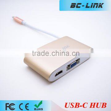 BC-LINK Type-C Multi-Adapter USB HUB with 3 USB A female
