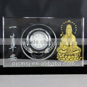 crystal table clock for decration or gifts souvenirs 3d laser engrave