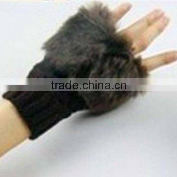 Rabbit Fur Fingerless Gloves