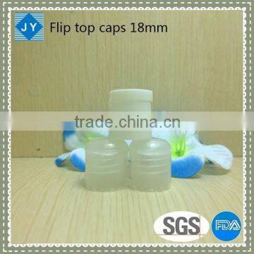 18mm wholesale manufacturer plastic round bottle screw cap flip top lids for shampoo, conditioner, olive oil, dishwash