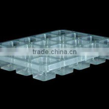 34large square shaped thick vacuum formed clear tray for food