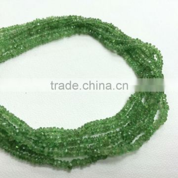 #87NZZ Natural Semi-Precious Roundel Faceted Loose Gemstone Beads Tsavorite