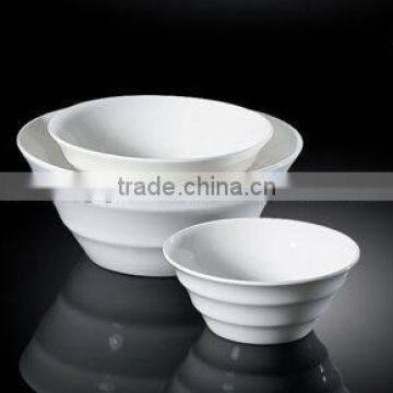 H5598 restaurant glossy glaze white porcelain fruit bowl for home