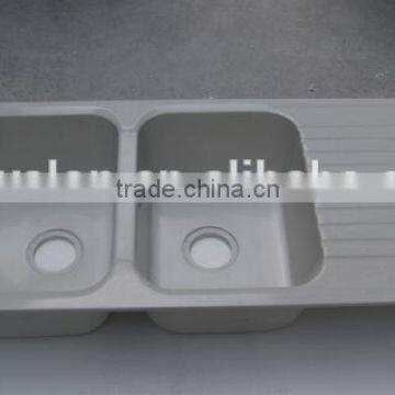 Hot Model Acrylic Integral Solid Surface Kitchen Sink,artificial Stone Double Kitchen Sink ,resin Stone Sink photo-3