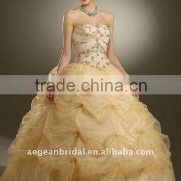 Top strapless sweetheart neckline organza ball gown quinceanera dress with beaded bodice XZ-pd1248