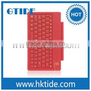 Gtide red leather case bluetooth keyboard for ipad 2 silicone keyboard film