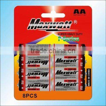 R6P SIZE AA UM-3 DRY CELL BATTERY 8PCS/CARD