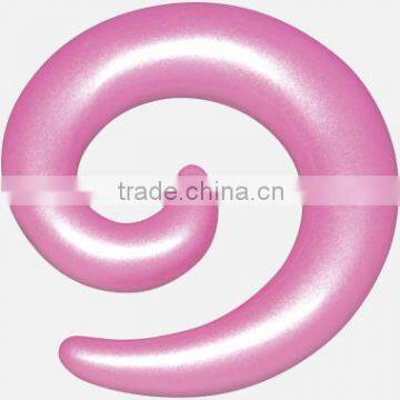 Factory Price !! UV Coated colors acrylic ear spiral body jewelry