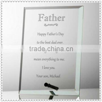 Clear Engraved Personalized Glass Plaque For Holiday Souvenir