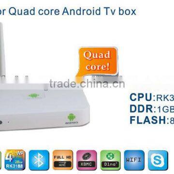 XBMC 1080P Android TV RK3188 1.8GHz Quad Core ARM Cortex A9 Android 4.2 dual core smart tv box 1080P XBMC