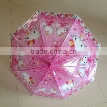 19" Auto open hello kitty transpartent umbrella