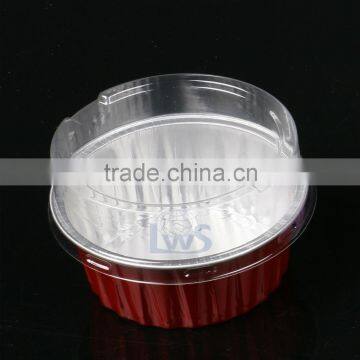 Colored High Quality Round Aluminum Foil Container With Lid Used for Pudding,yogurt, Cupcake photo-3